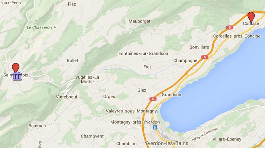 De stops tegen het Juragebergte en aan het meer van Neuchâtel