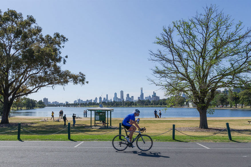 Melbourne is bijzonder fiets- en wandelvriendlijk. © Vic Pics by Simon Yeo
