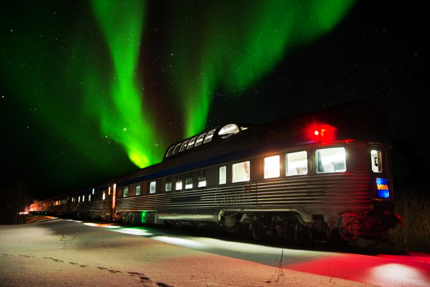 Bijzonder: in Canada zie je het noorderlicht vanuit de trein