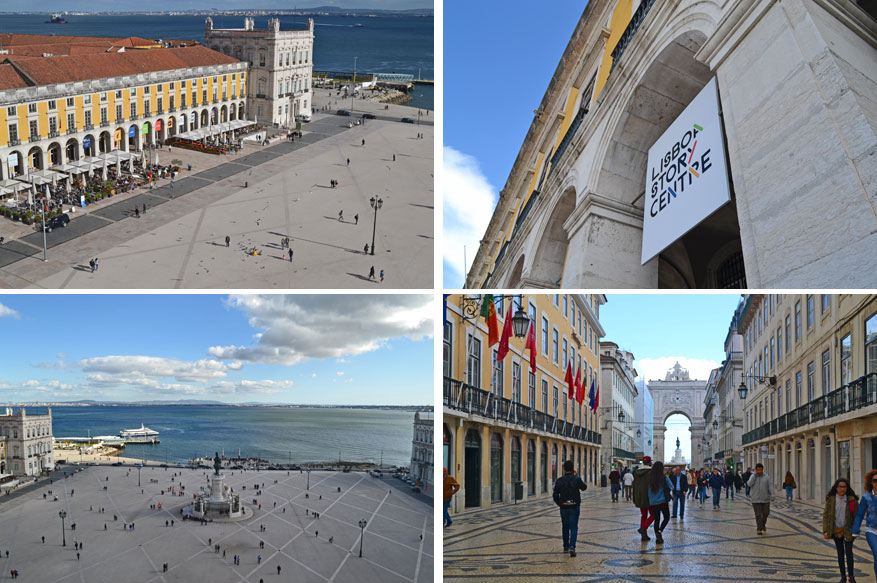 Vanop de boog heb je een mooi uitzicht op heel Praça do Comércio waar het Lisbon Story Centre ligt en Rua Augusta.
